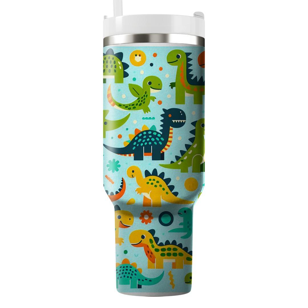 Fun Dinosaur Pattern  Personalized Tumblers