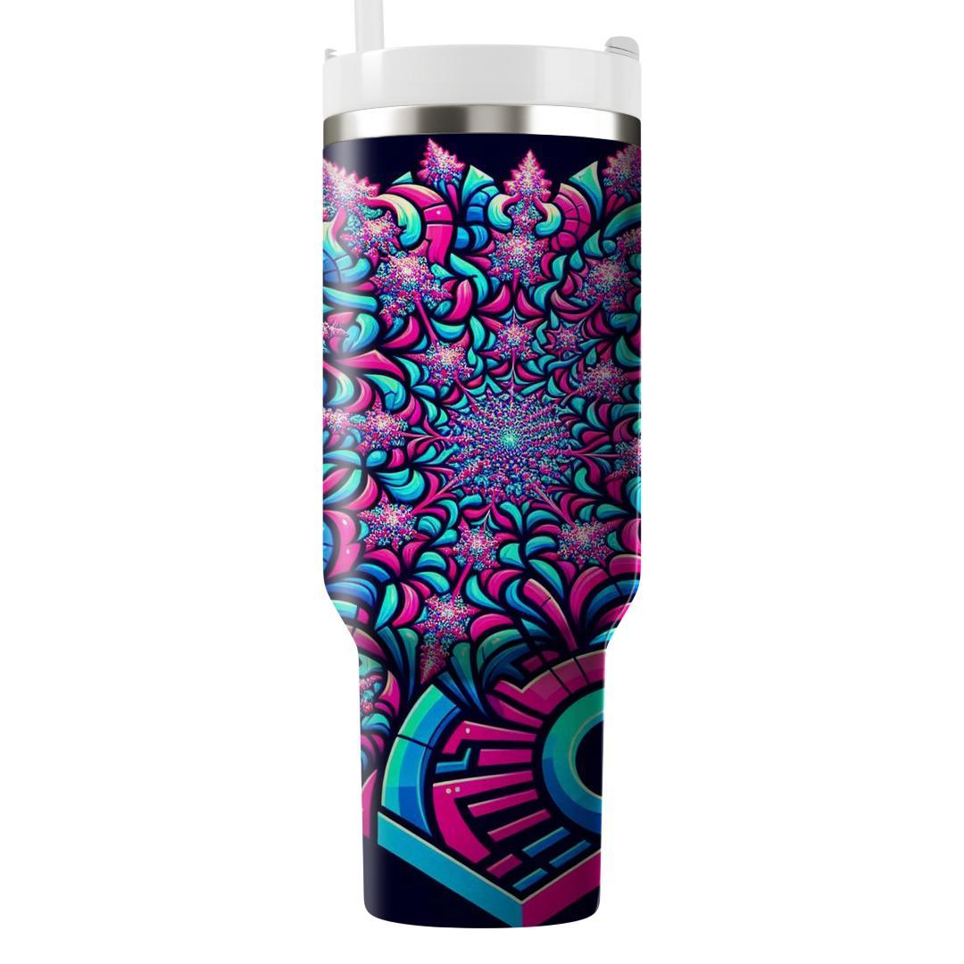 Neon Fractal Designs  Unique Tumblers