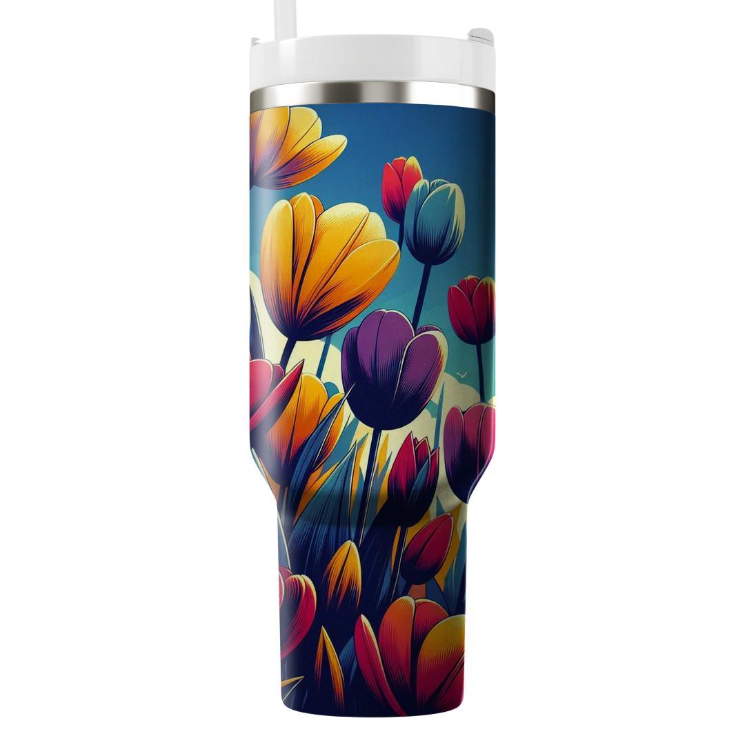 Field Of Tulips  Unique Tumblers
