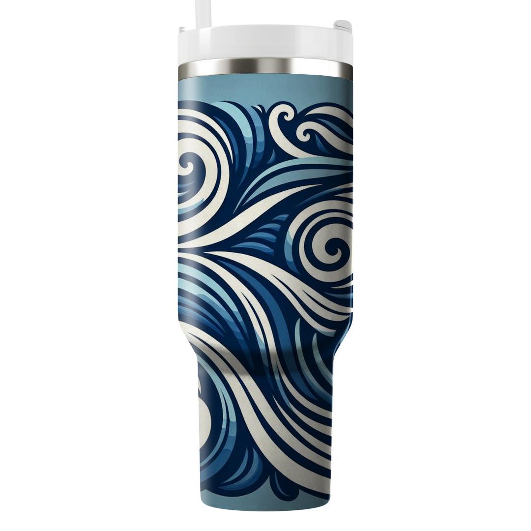 Interwoven Spiral And Wave Motif  Decorative Tumblers