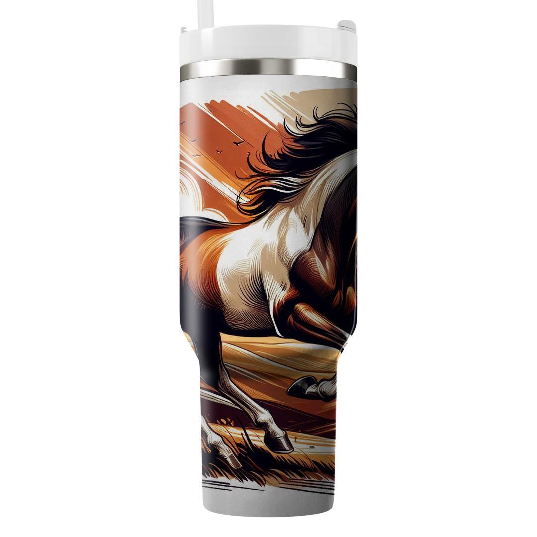 Graceful Horse Gallop  Travel Tumblers