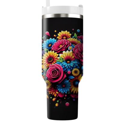 Bold Floral Splash  Insulated Tumblers