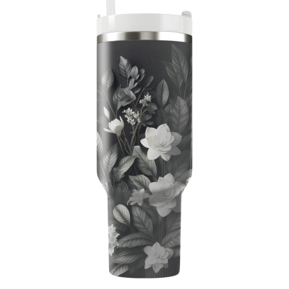 Chic Gardenia Elegance  Tumblers With Lids