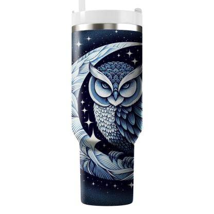 Lunar Owl Mystique  Travel Tumblers