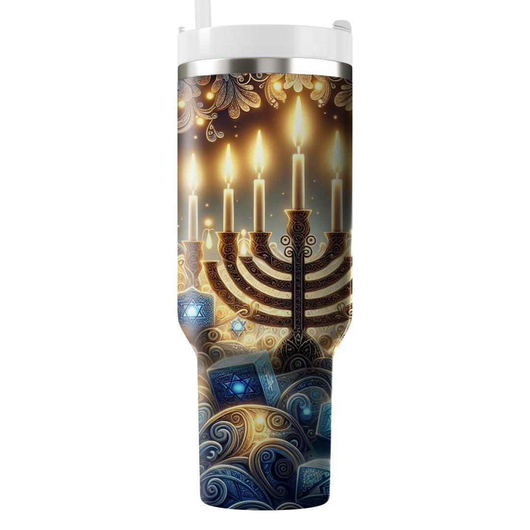 Lights Of Hope - Hanukkah  Tumblers With Lids