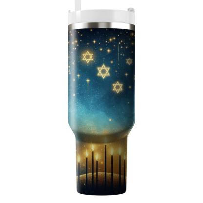Ritual Of Lights - Hanukkah Glow  Tumblers With Lids