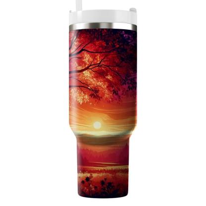 Autumn Twilight Trail  Travel Tumblers