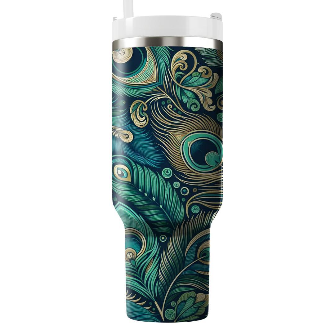 Peacock Feather Splendor  Decorative Tumblers