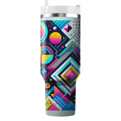 Abstract Neon Geometrics  Personalized Tumblers