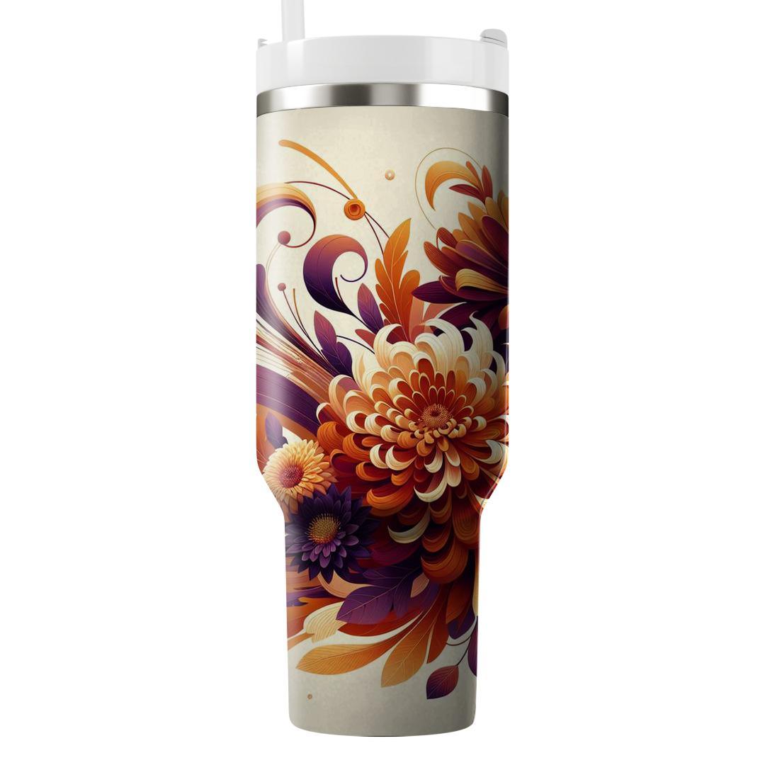Autumnal Blossom Whirl  Unique Tumblers