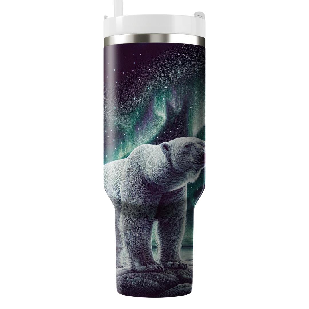 Mystical Polar Bear Aurora  Travel Tumblers