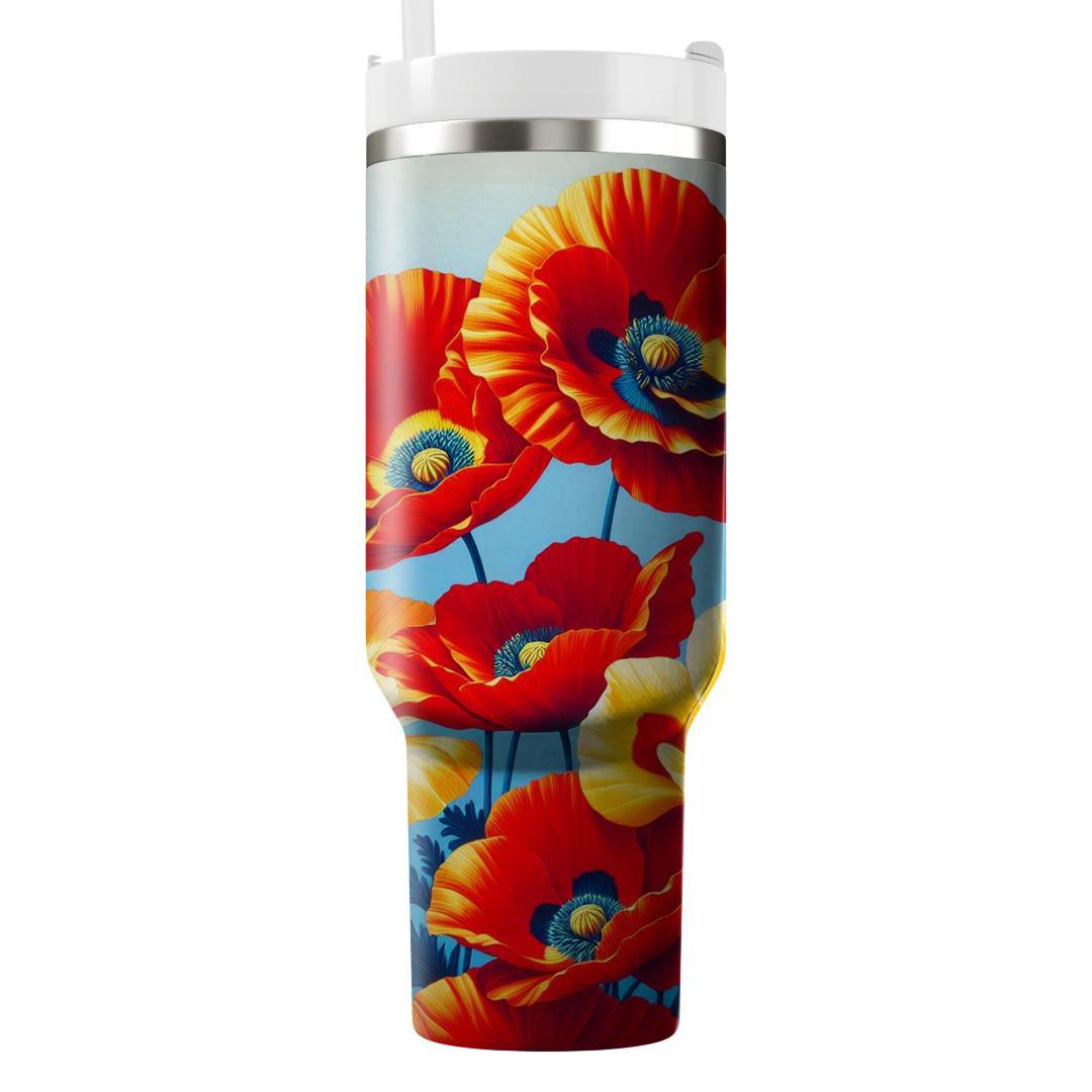 Springtime Poppy Delight  Unique Tumblers