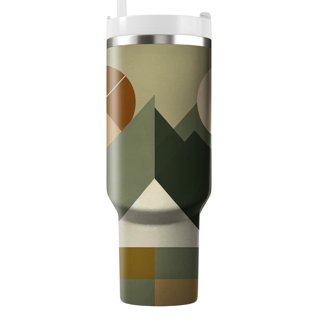 Earth Tones Geometric Harmony  Tumbler Cups