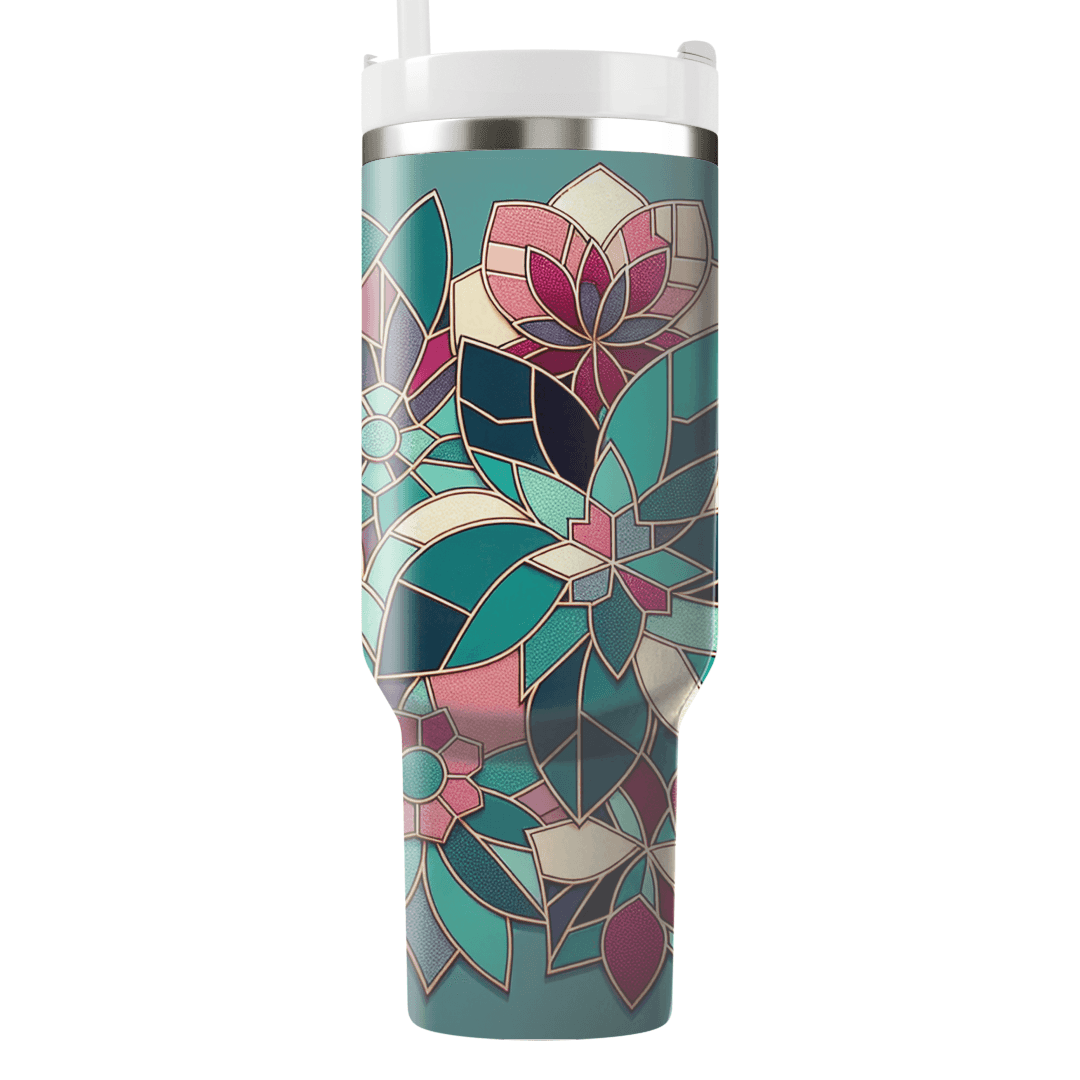 Chic Floral Mosaic  Tumblers With Lids