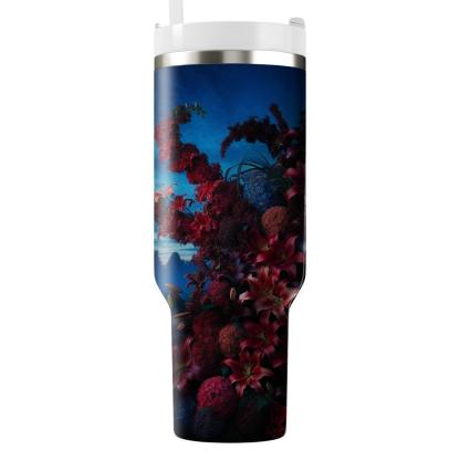 Crimson Lily Twilight  Tumbler Cups