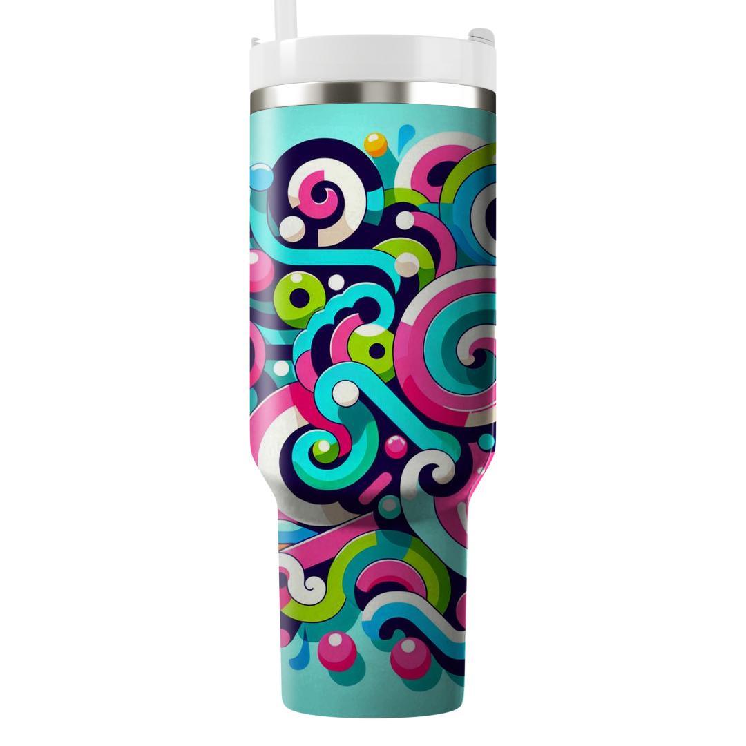 Funky Spiral Pattern  Travel Tumblers