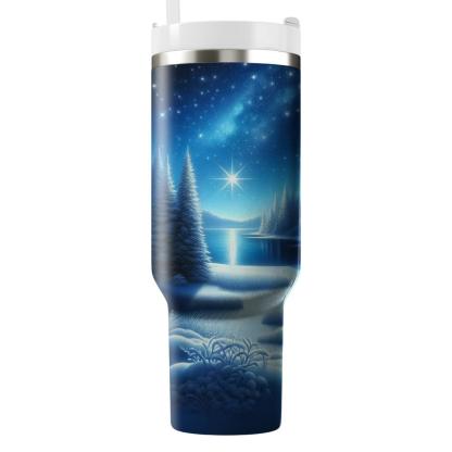 Winter Snowy Night Stars  Tumbler Cups