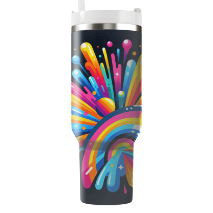 Rainbow Retro Burst  Tumbler Cups