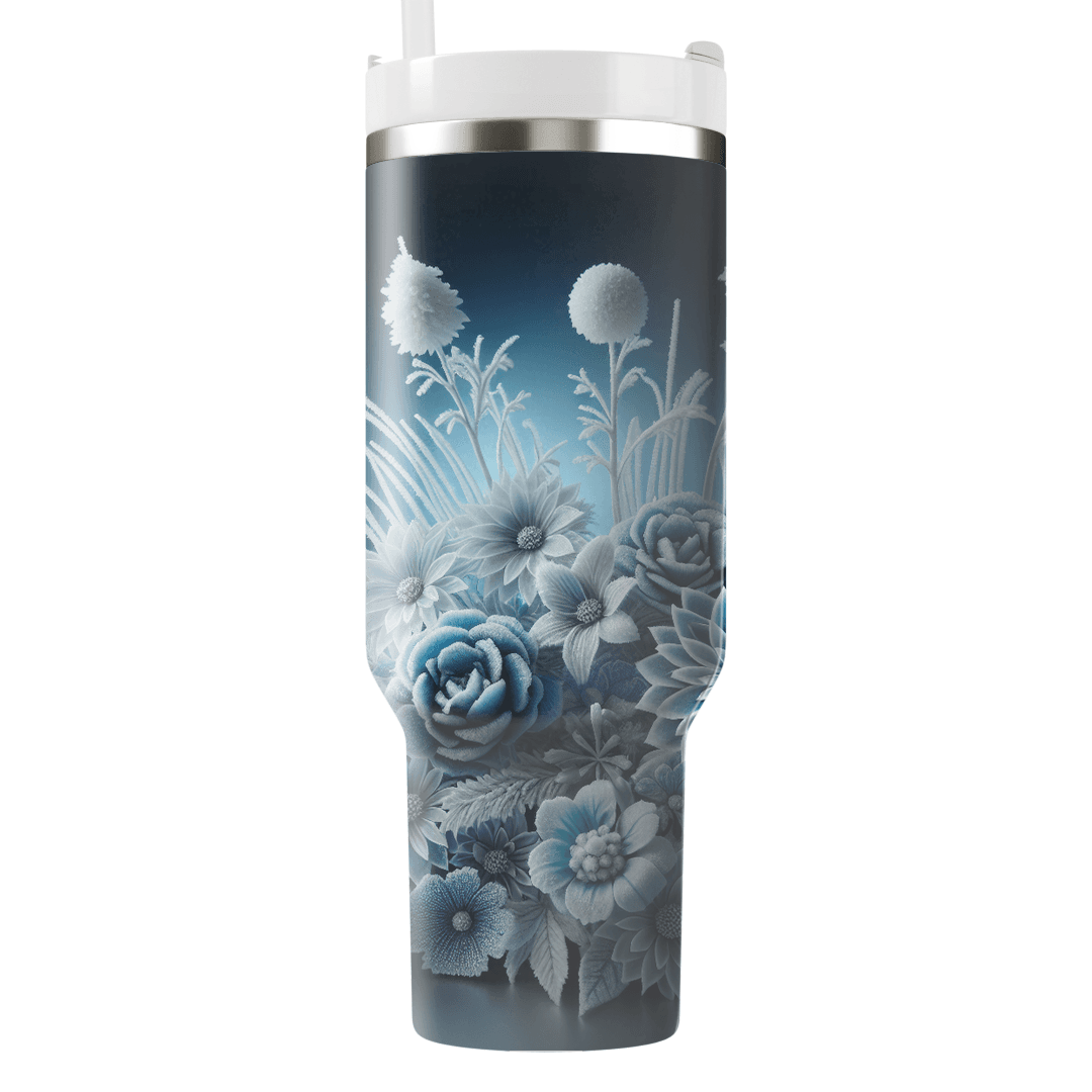 Glistening Ice Flower  Tumblers With Lids