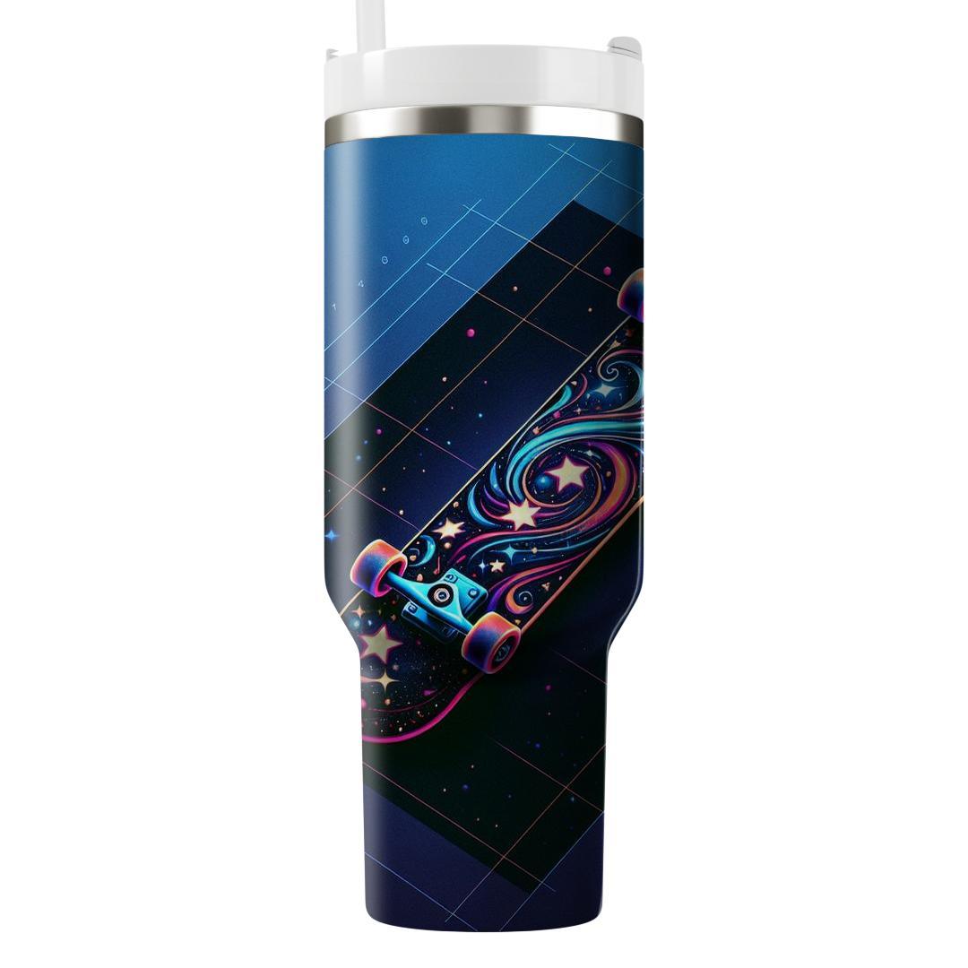 Starry Night Skateboard  Travel Tumblers