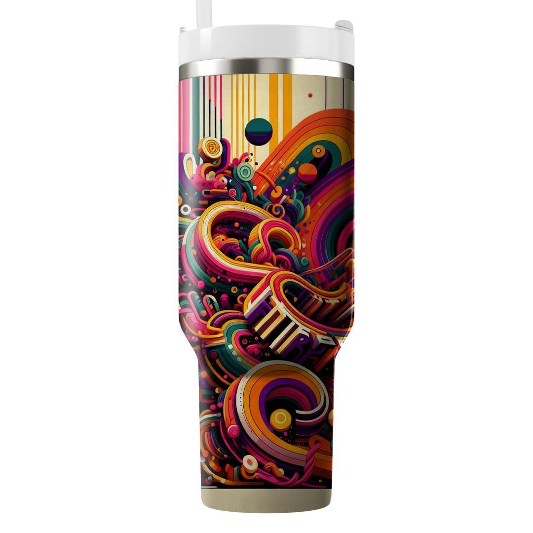 Groovy Typography  Travel Tumblers