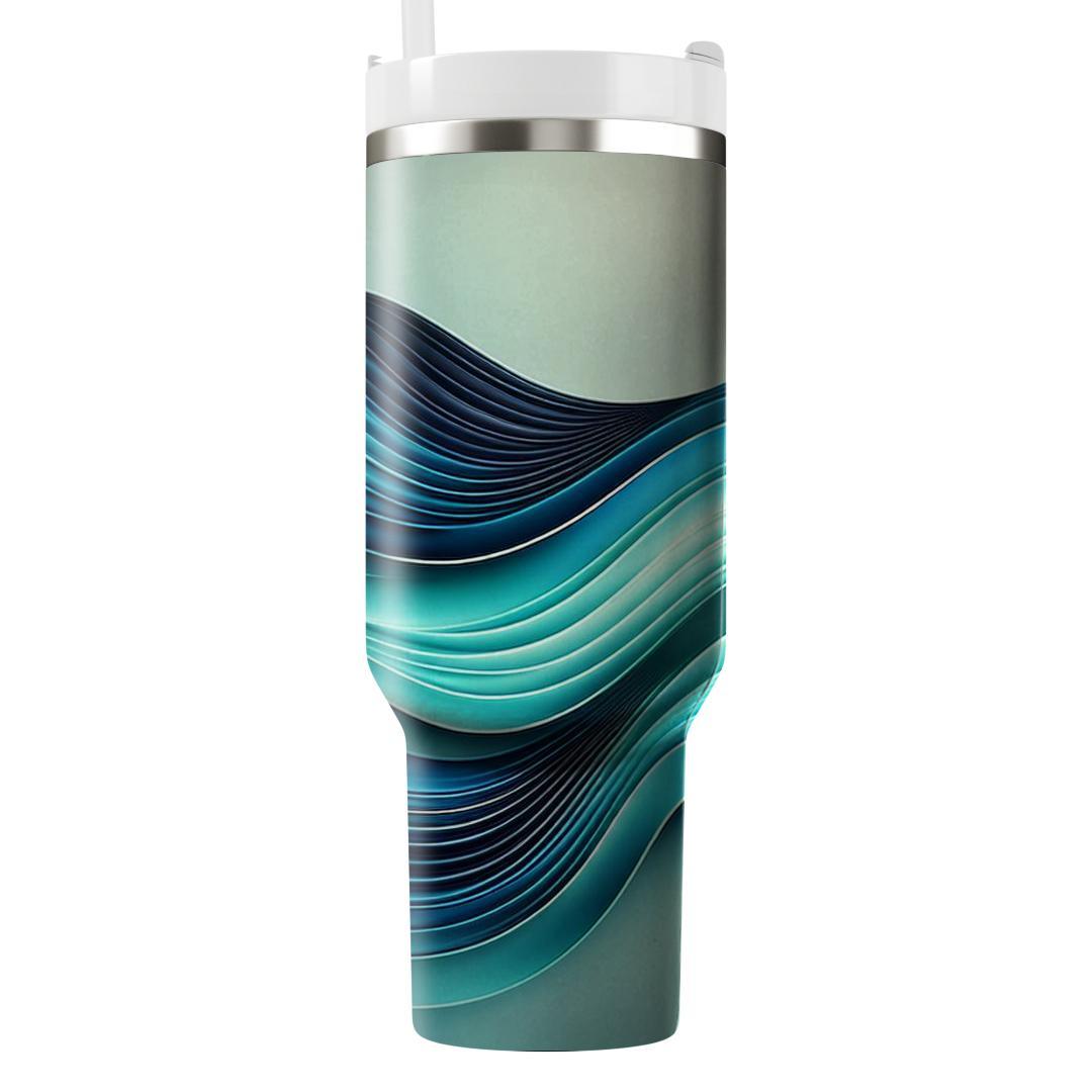 Chic Gradient Waves  Personalized Tumblers