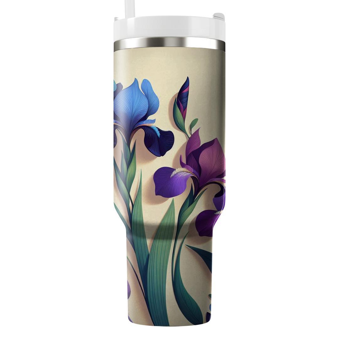 Majestic Iris Bloom  Unique Tumblers
