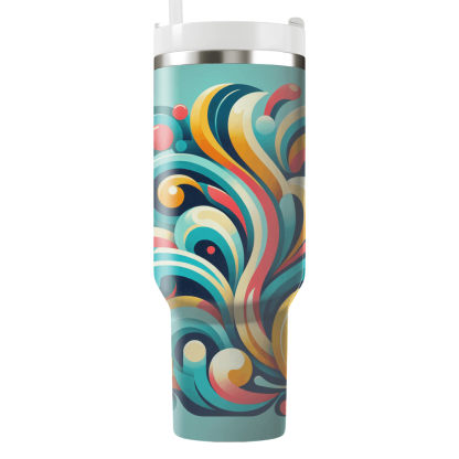 Colorful Abstract Swirls Travel Tumblers