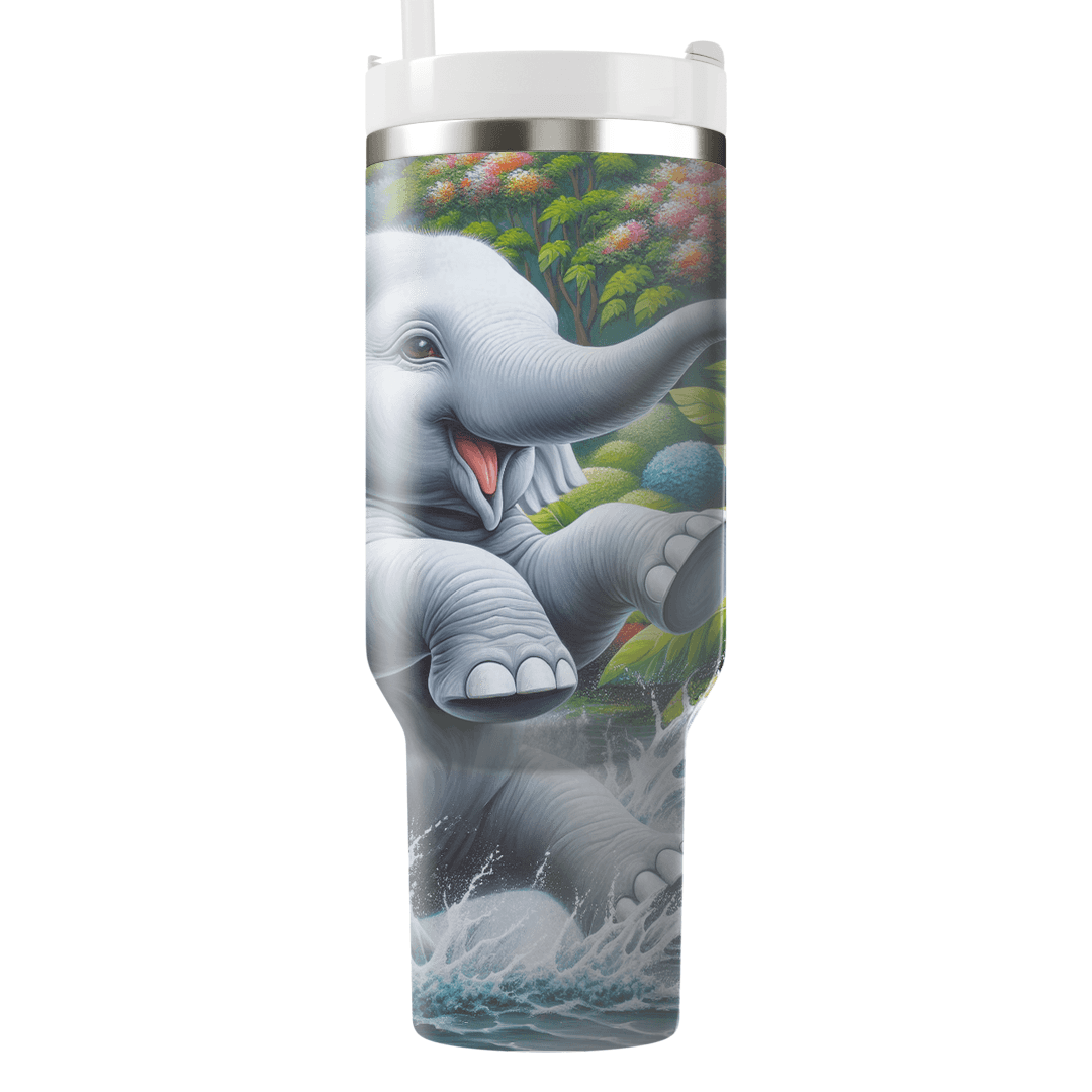 Joyful Elephant Splash  Tumblers With Lids