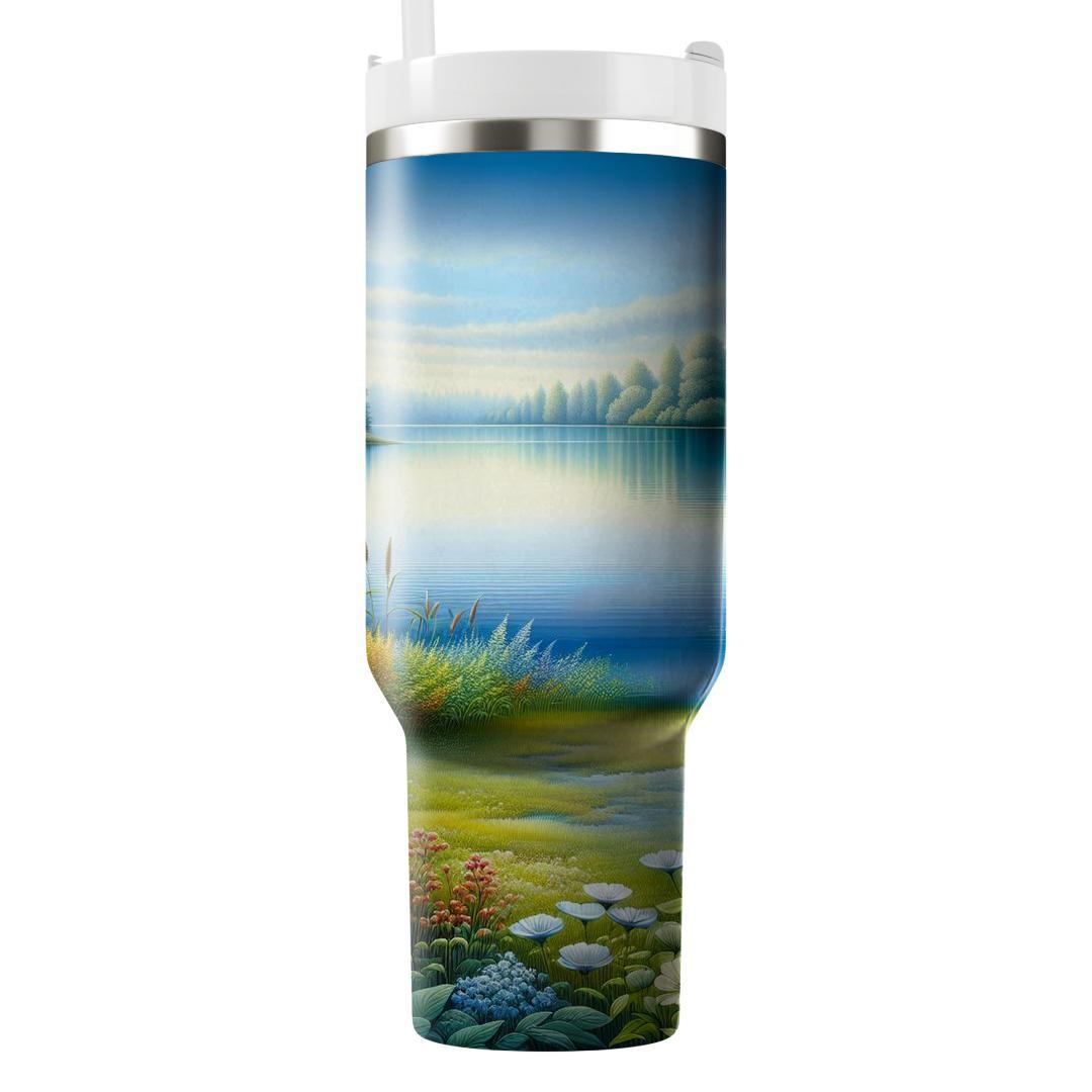 Serene Summer Lake  Tumblers With Lids