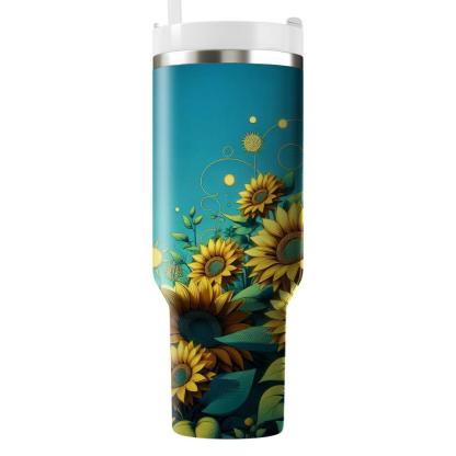 Summer Solstice Sunflower  Unique Tumblers