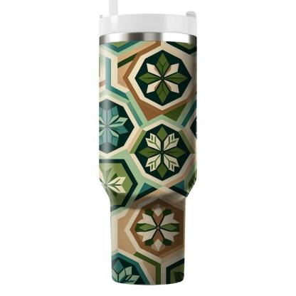 Hexagonal Leaf Mosaic  Tumblers For Gifts