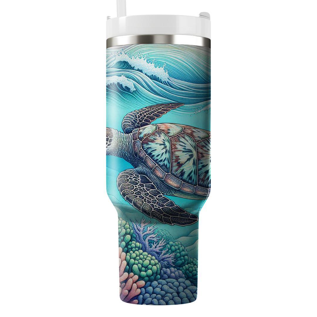 Oceanic Turtle Harmony  Personalized Tumblers