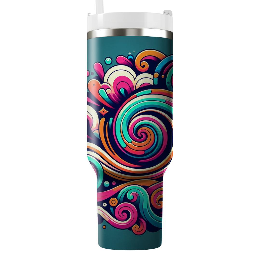 Funky Spiral Illusions  Tumblers With Lids