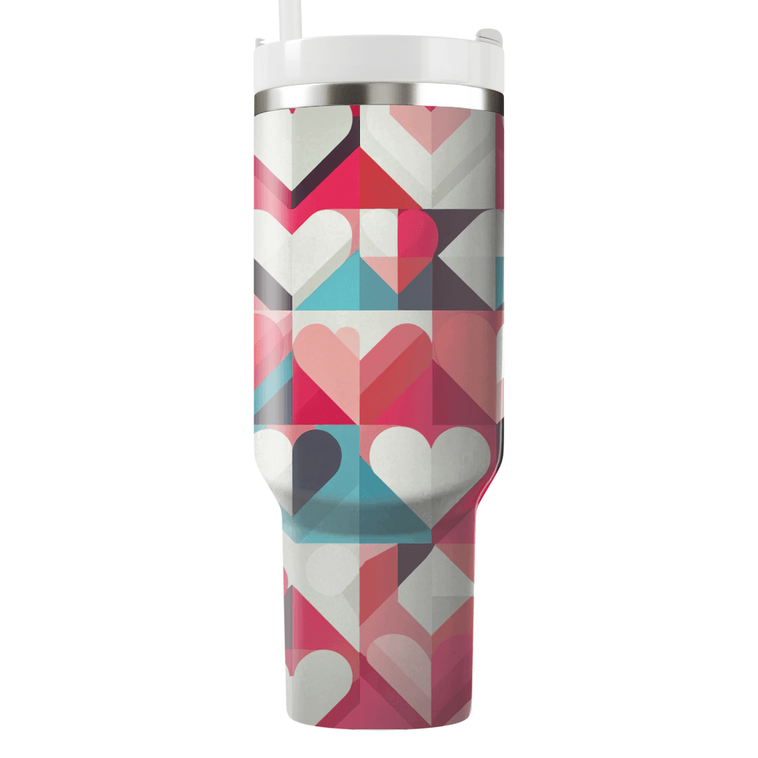 Playful Geometric Hearts  Insulated Tumblers