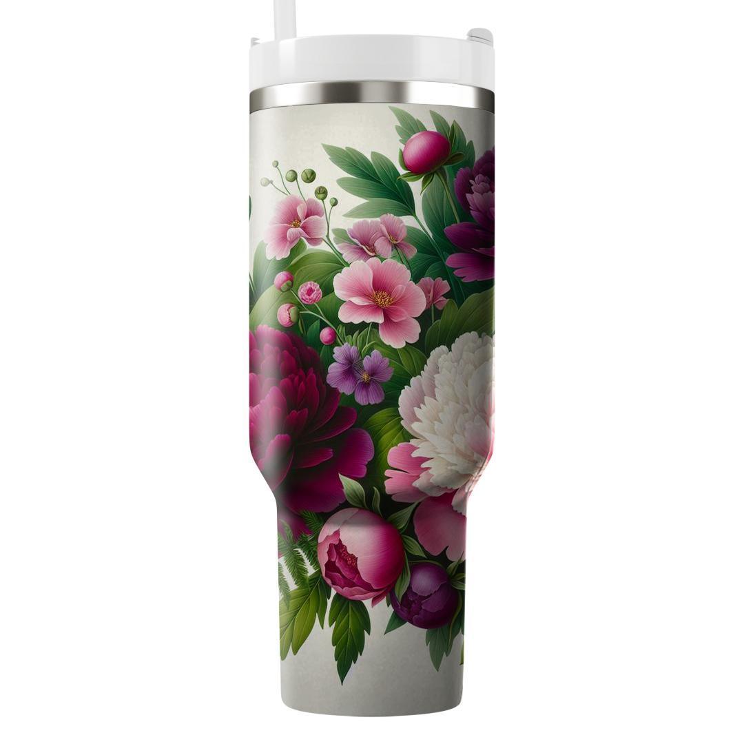 Vibrant Peony Paradise  Tumbler Cups