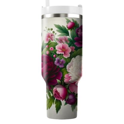 Vibrant Peony Paradise  Tumbler Cups