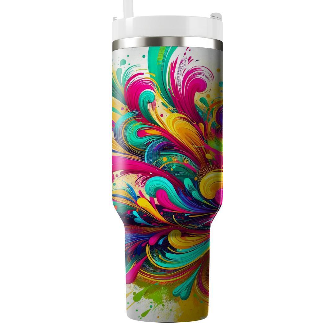 Vibrant Wishes - A Unique Holi  Tumbler Cups