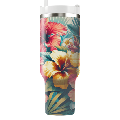 Tropical Blooms Paradise  Travel Tumblers