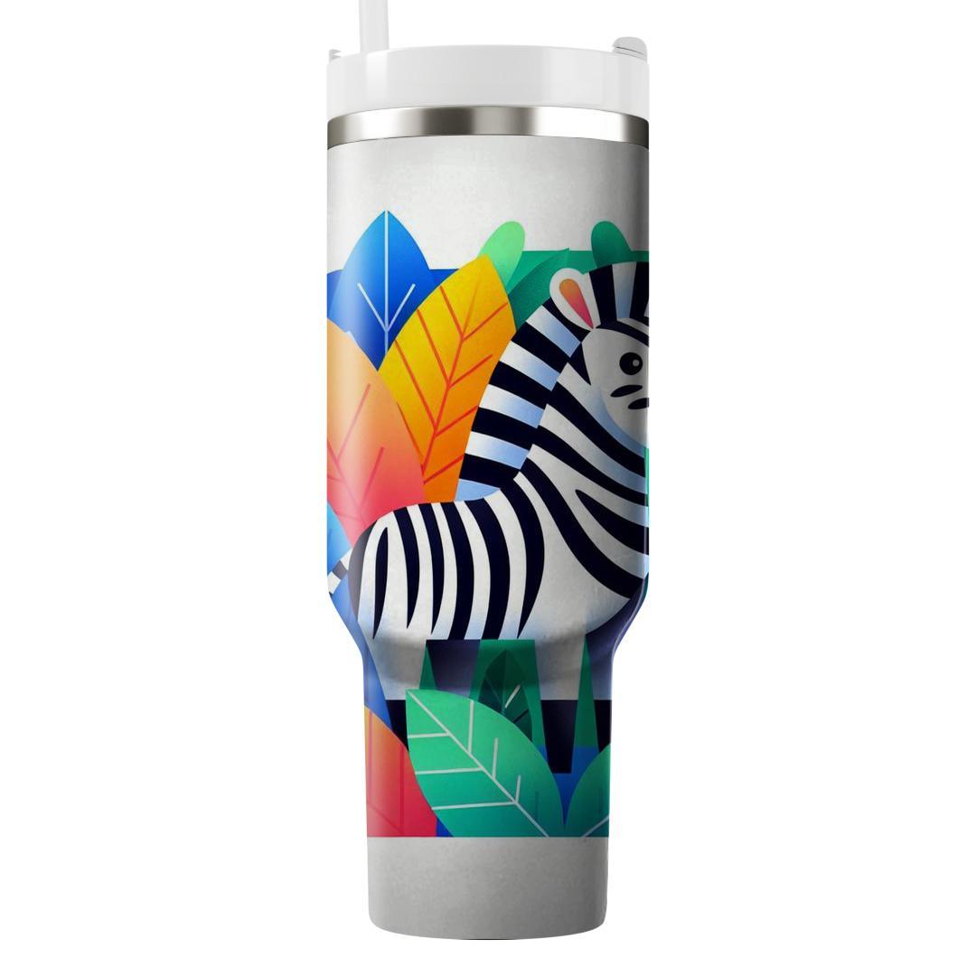 Rainbow Zebra Stripes  Personalized Tumblers