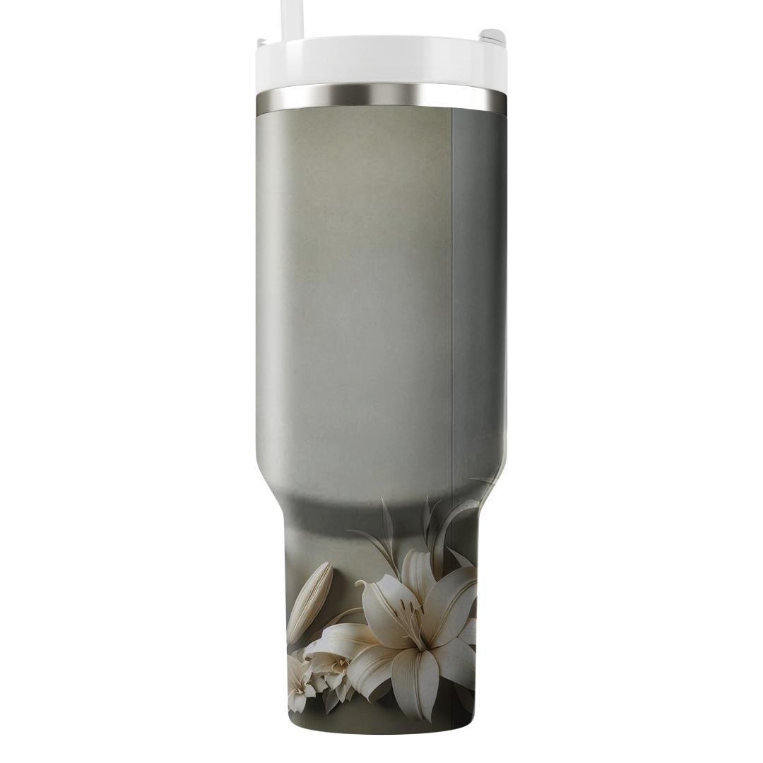 Ivory Lily Cascade  Tumbler Cups