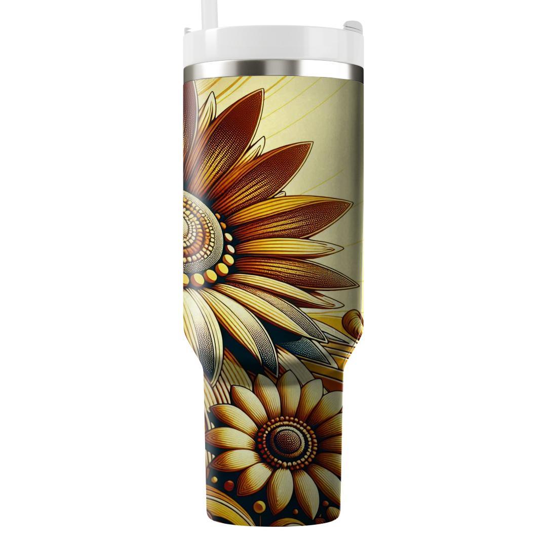 Groovy Sunflower Blooms  Tumbler Cups