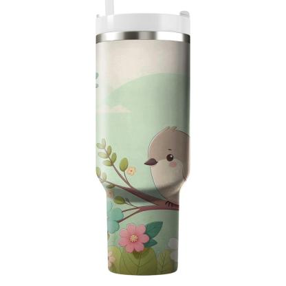 Charming Little Bird  Tumblers With Lids