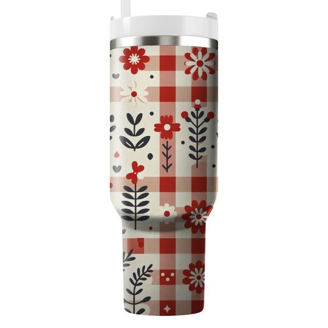 Charming Gingham Pattern  Decorative Tumblers