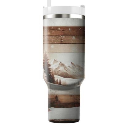 Winter Rustic Lodge  Travel Tumblers
