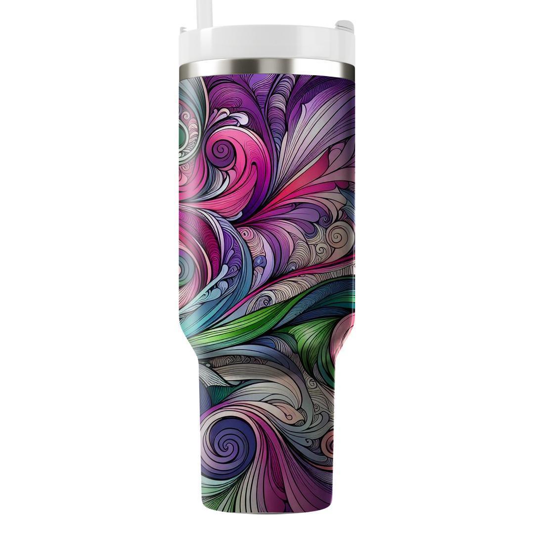 Artistic Floral Swirls  Travel Tumblers