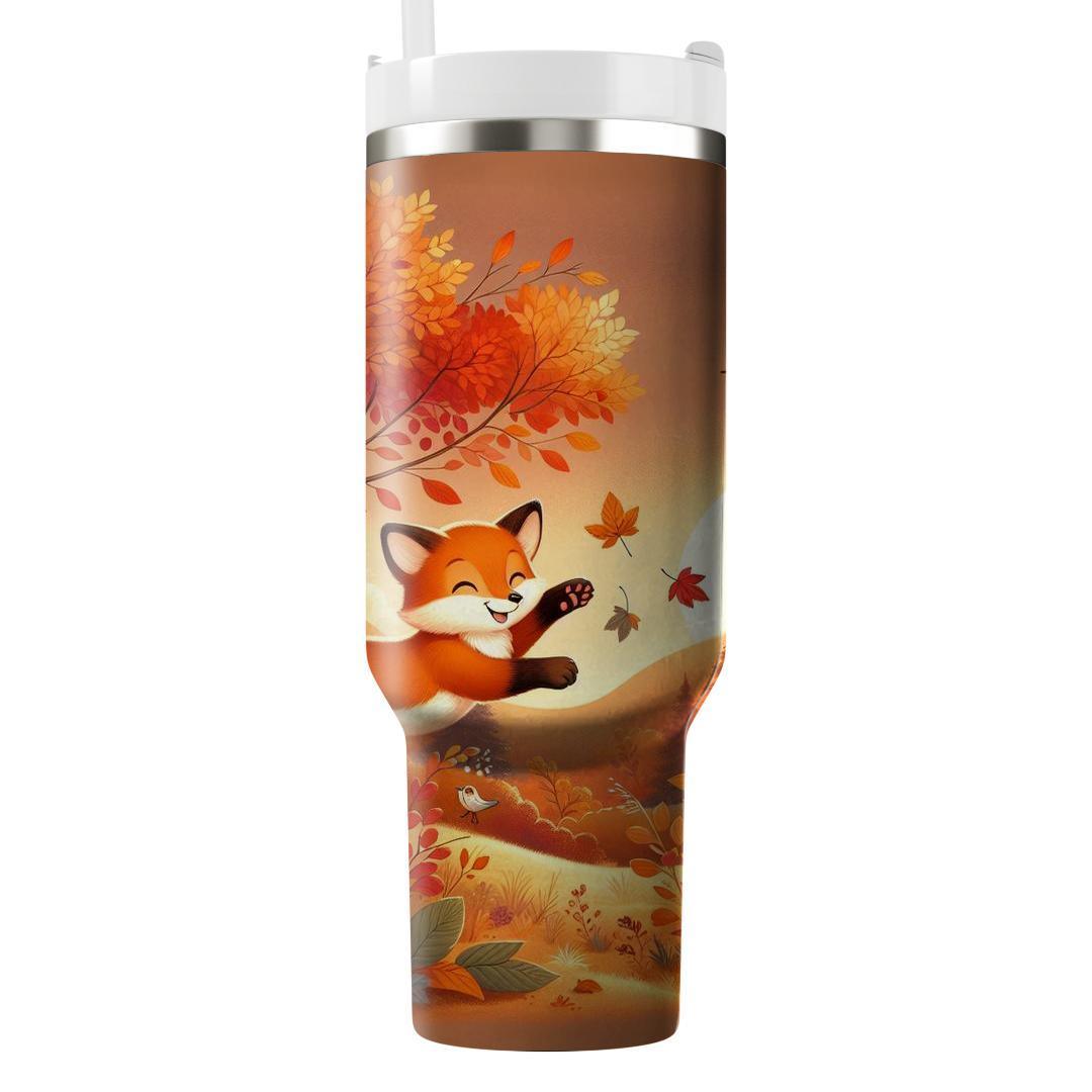 Whimsical Foxes In Autumn  Tumblers With Lids
