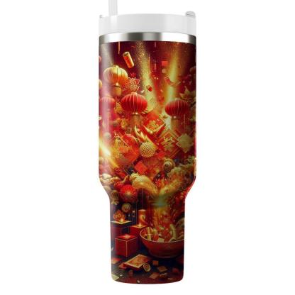 Bubbling Harmony - Chinese New Year  Tumblers With Lids