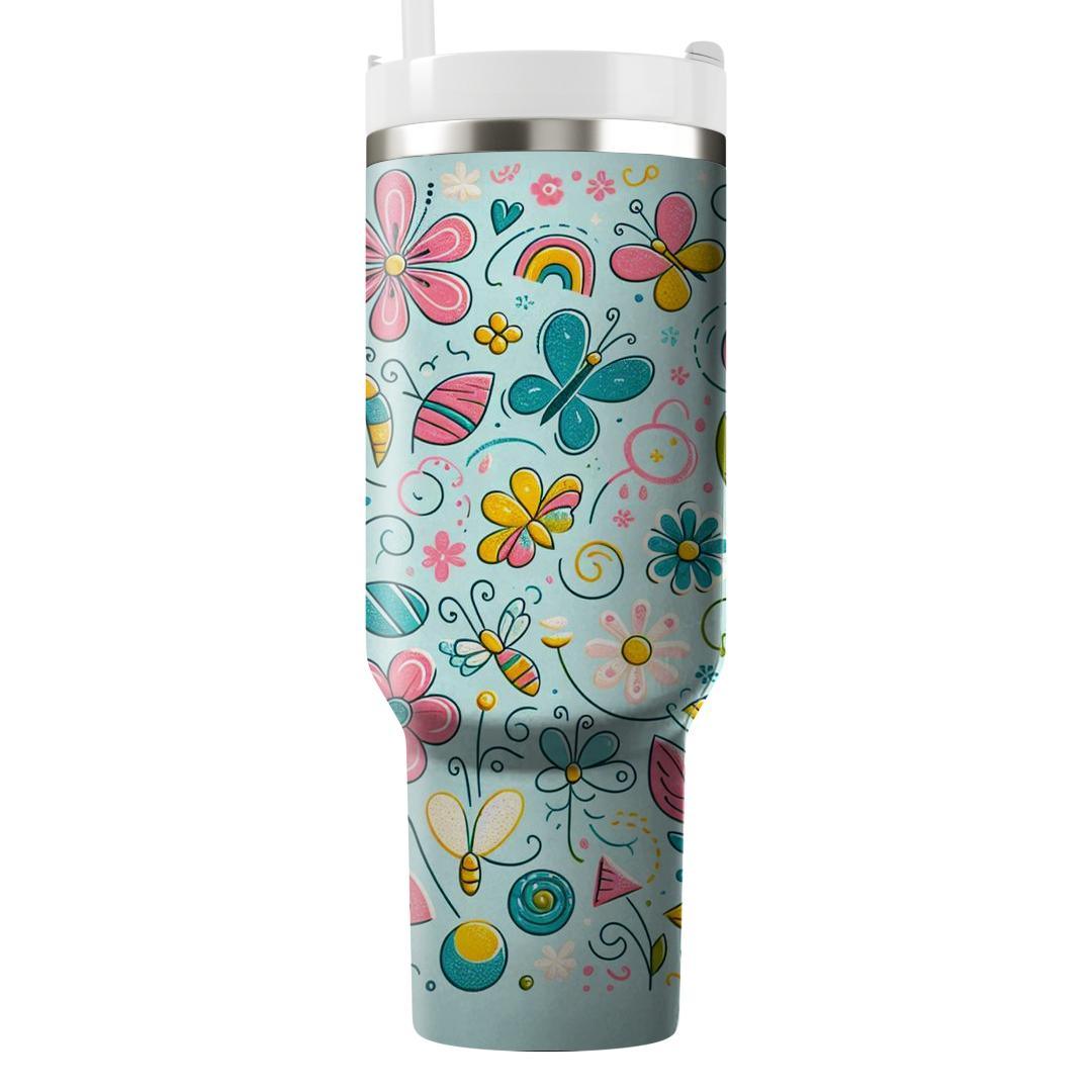 Spring Doodle Garden  Travel Tumblers