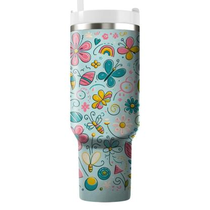 Spring Doodle Garden  Travel Tumblers